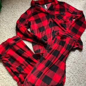 Cozy Red and Black Checkered Pajama Set